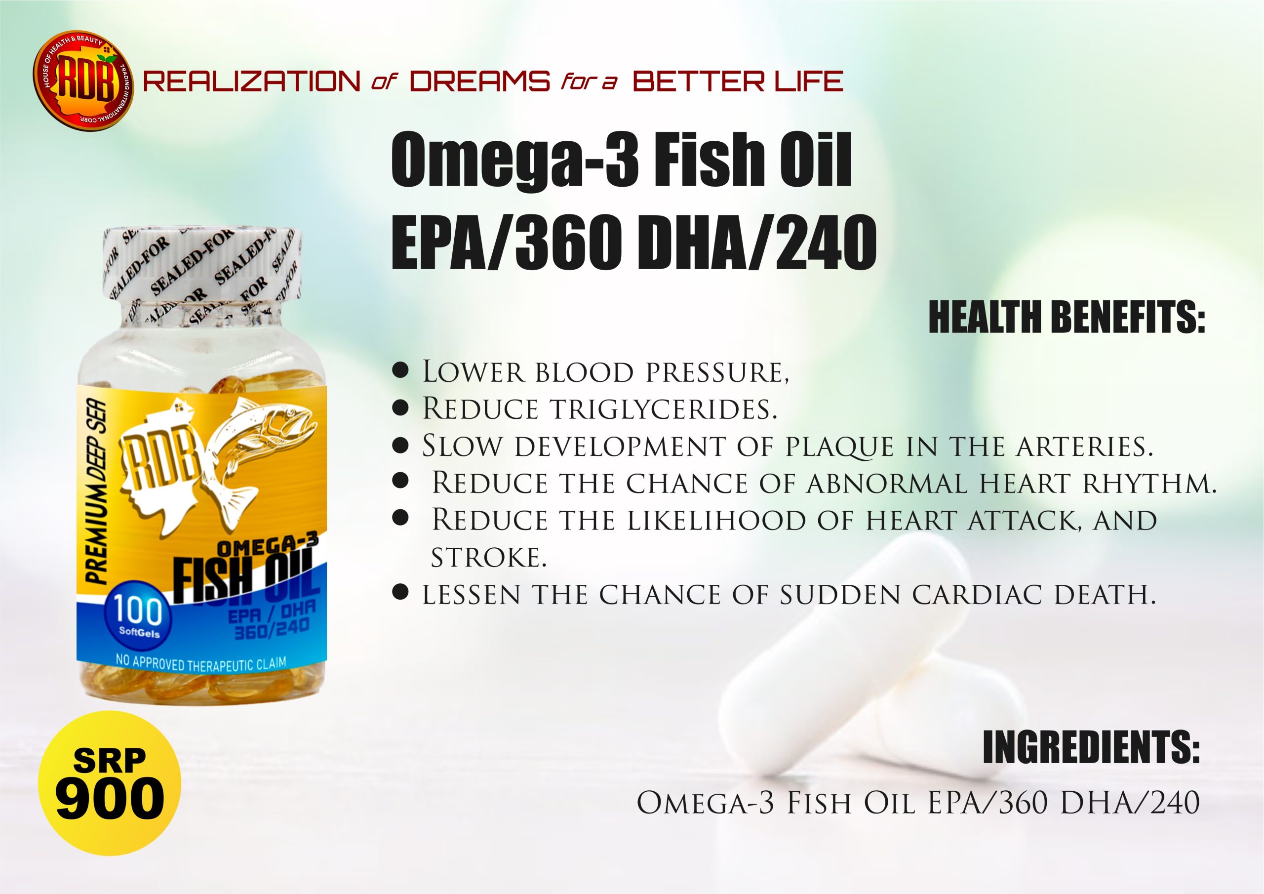 Omega-3 Fish Oil EPA/360 DHA/240 – RDB